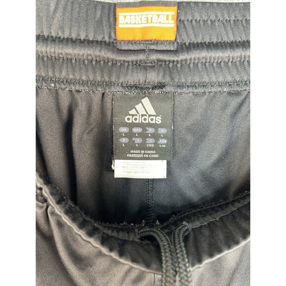 Adidas Pants Men’s Sz L Black Red Track Basketball Joggers Shiny Dazzle Y2K - Picture 10 of 11
